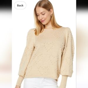 Lilly Pulitzer Kippa Elegant Cream/metallic Sweater Size XS